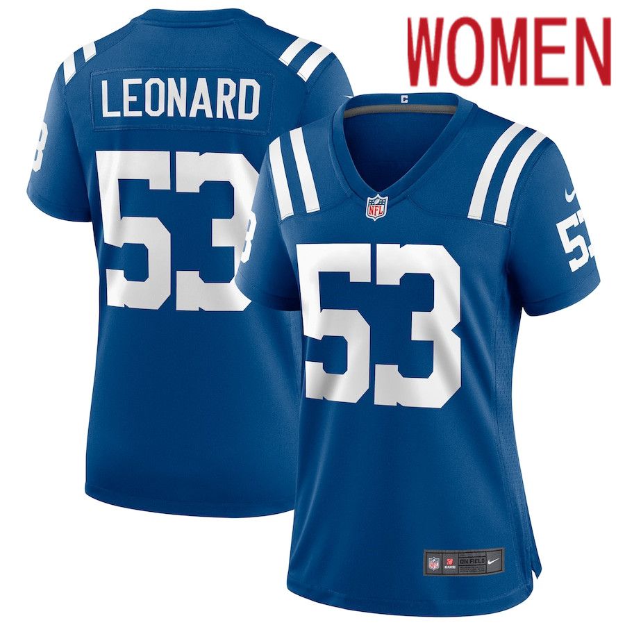 Women Indianapolis Colts 53 Darius Leonard Nike Royal Player Game NFL Jersey